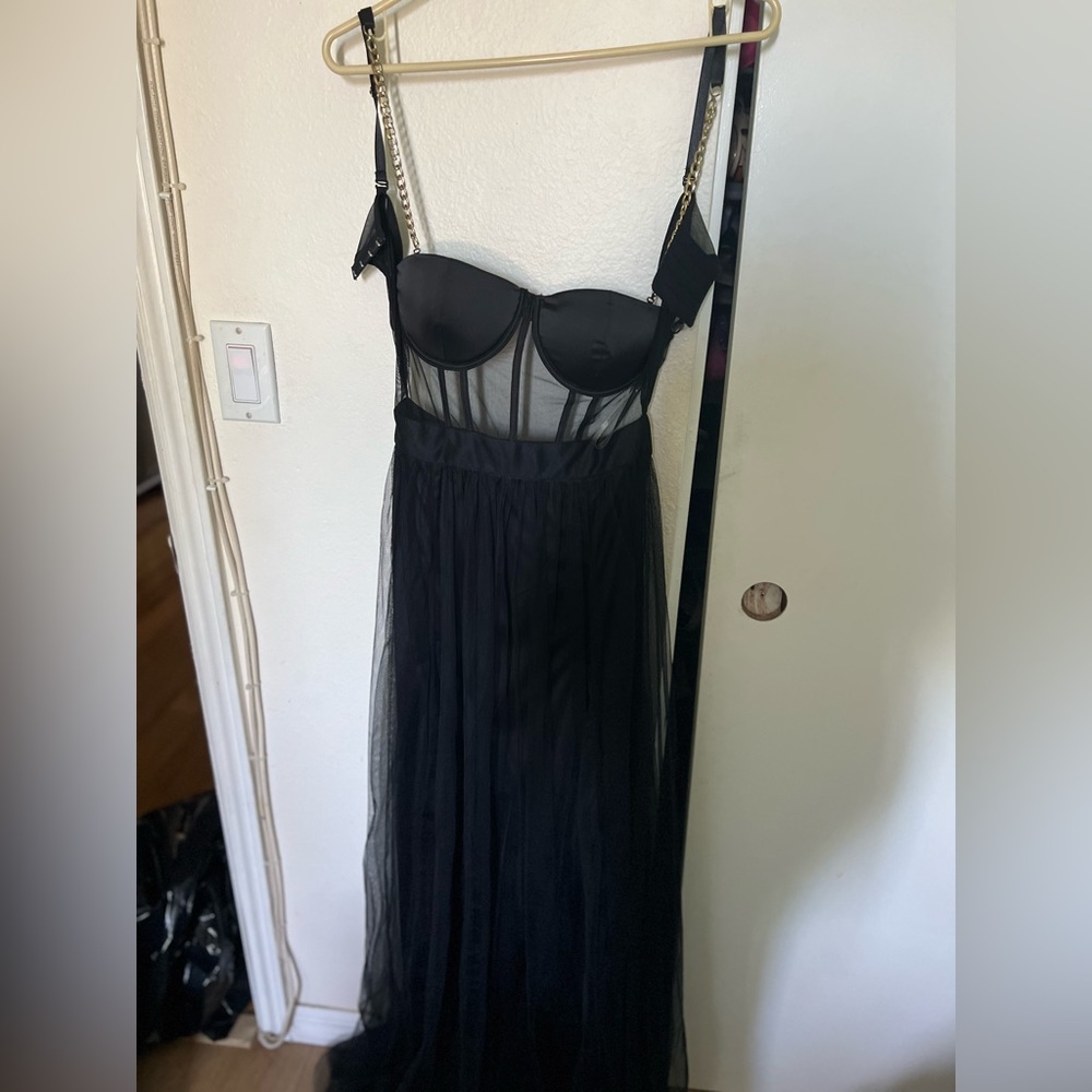 Black tulle dress